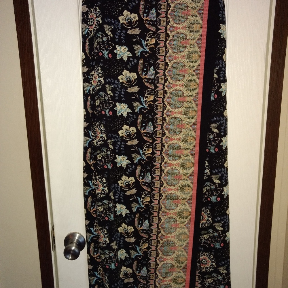 Silky, Pull On/faux Wrap Around Skirt